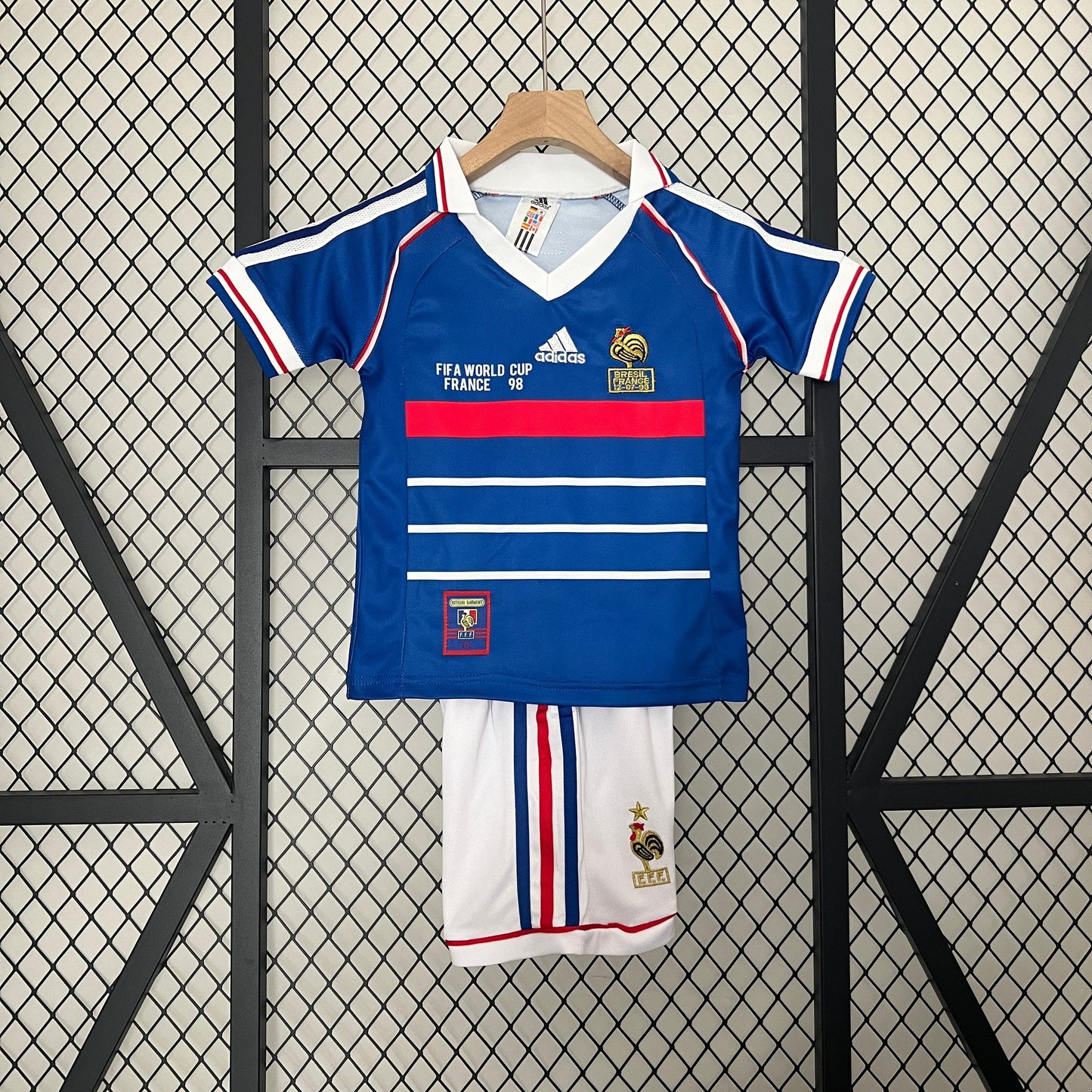 CAMISETA FRANCIA I ESPECIAL FINAL MUNDIAL 98 KIT PARA NIÑOS (RETRO)