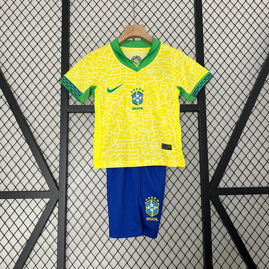 CAMISETA BRASIL I COPA AMÉRICA 2024/2025/2026 KIT PARA NIÑOS