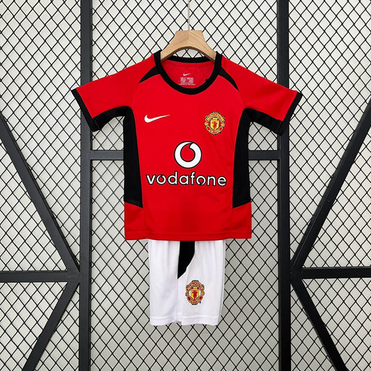 CAMISETA MANCHESTER UNITED I 02/04 KIT PARA NIÑOS (RETRO)