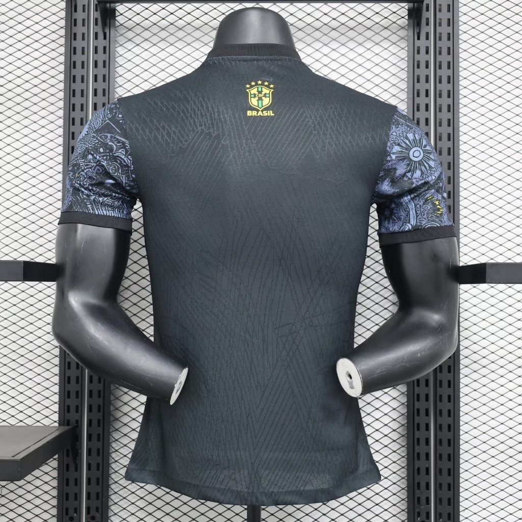 CAMISETA BRASIL EDICIÓN ESPECIAL JESÚS CRISTO 2024/2025/2026 HOMBRES (VERSIÓN DEL JUGADOR) - NEGRO