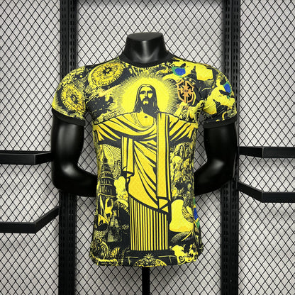 CAMISETA BRASIL EDICIÓN ESPECIAL JESÚS CRISTO 2024/2025/2026 HOMBRES (VERSIÓN DEL JUGADOR) - AMARILLO