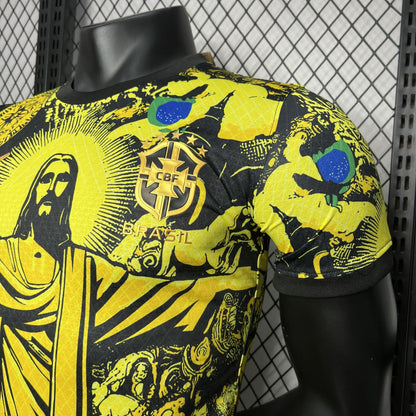 CAMISETA BRASIL EDICIÓN ESPECIAL JESÚS CRISTO 2024/2025/2026 HOMBRES (VERSIÓN DEL JUGADOR) - AMARILLO