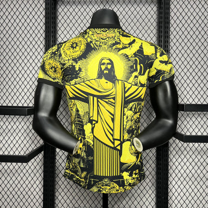 CAMISETA BRASIL EDICIÓN ESPECIAL JESÚS CRISTO 2024/2025/2026 HOMBRES (VERSIÓN DEL JUGADOR) - AMARILLO