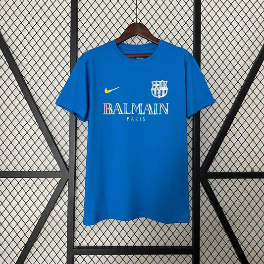 CAMISETA BARCELONA EDICIÓN ESPECIAL LIMITADO BALMAIN PARIS AZUL 24/25 HOMBRES